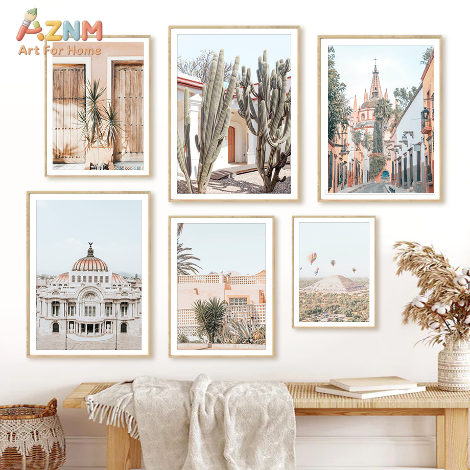 Home Cinema Wall - AZNM Boho Mexican City Landscape Canvas