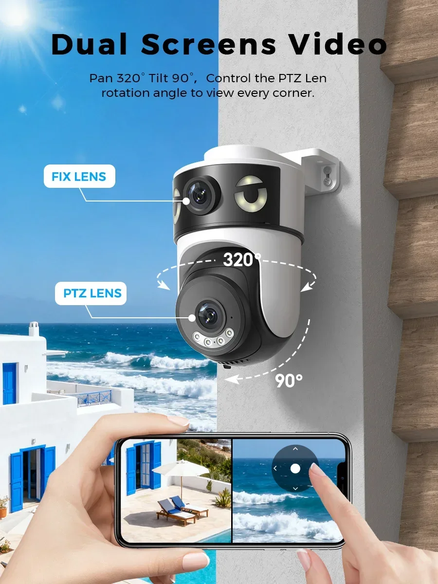 Home Cinema Outdoor - 10MP 5K Dual Lens Dual Screens