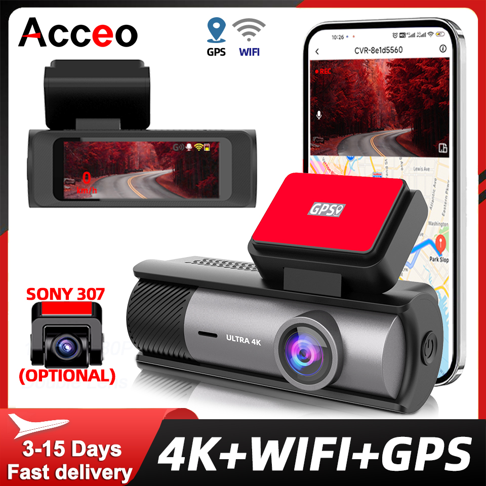 Home Cinema Blu Ray Sony - ACCEO 4K Dashcam with Built-in GPS/WiFi