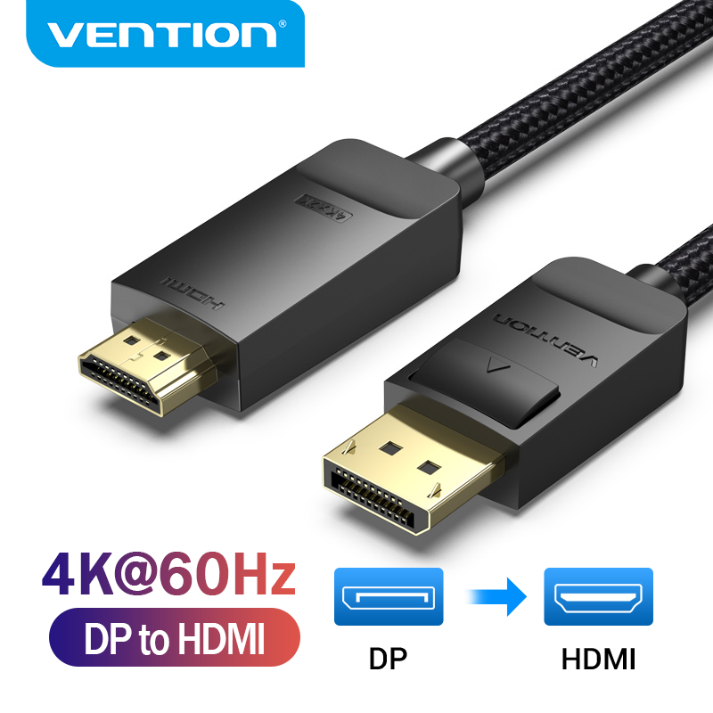Home Cinema Projector 4K - Vention DisplayPort to HDMI Cable 4K