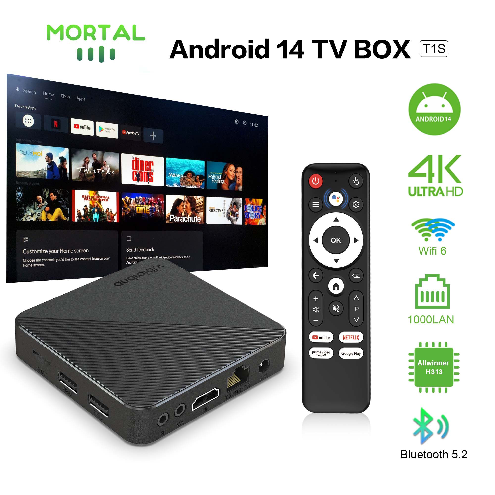 Video Home Cinema - Android14 TV Box Smart Home Theater