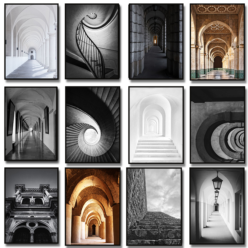 Home Cinema Wall - Modern Abstract Black and White Aesthetic