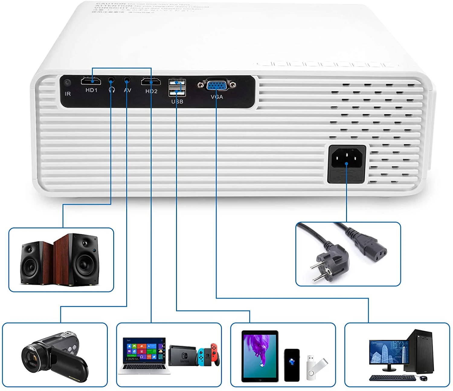 New Design Projector Beamer 10 - Home Cinema Kids review and price