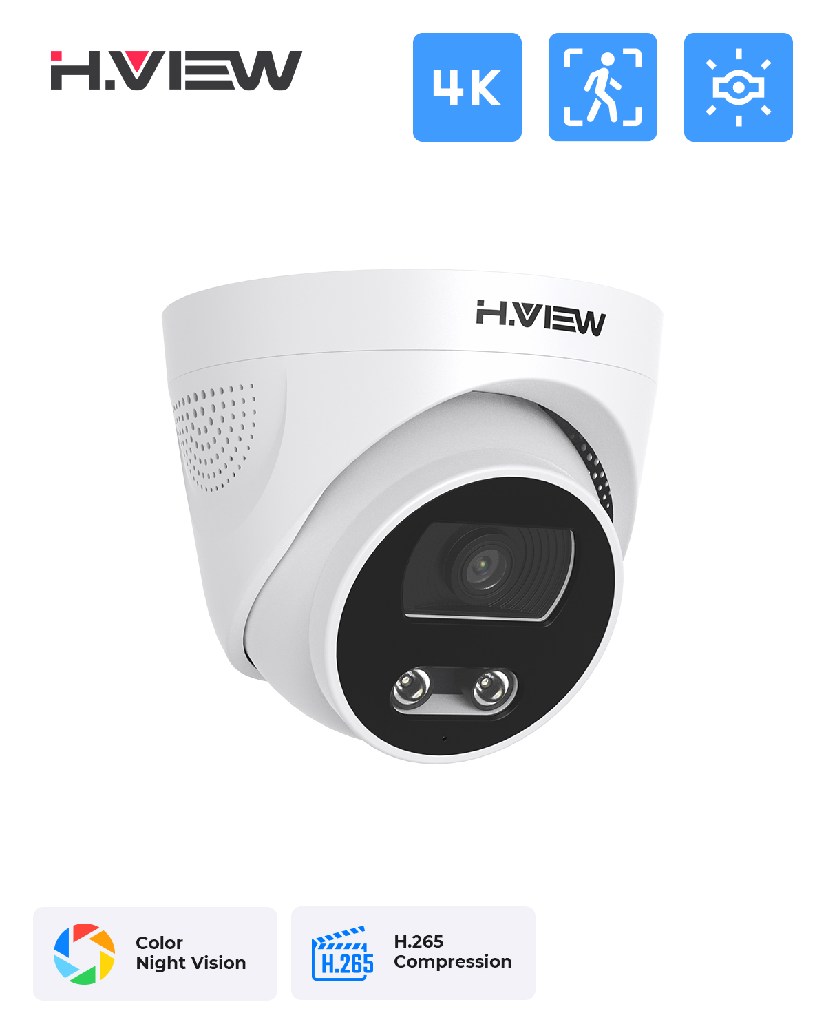 H.View 8Mp Poe Ip Camera Ai Fa - Home Cinema Outdoor review and price