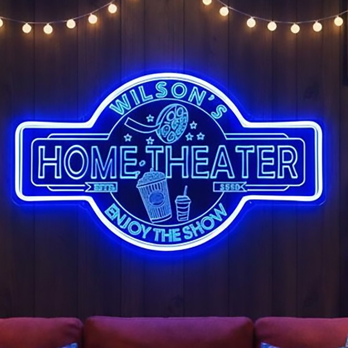 Custom Home Theater Neon Sign  - Home Cinema Wall review and price