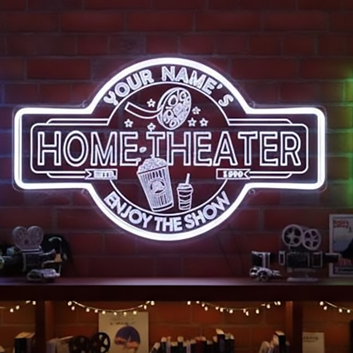 Custom Home Theater Neon Sign  - Home Cinema Wall review and price