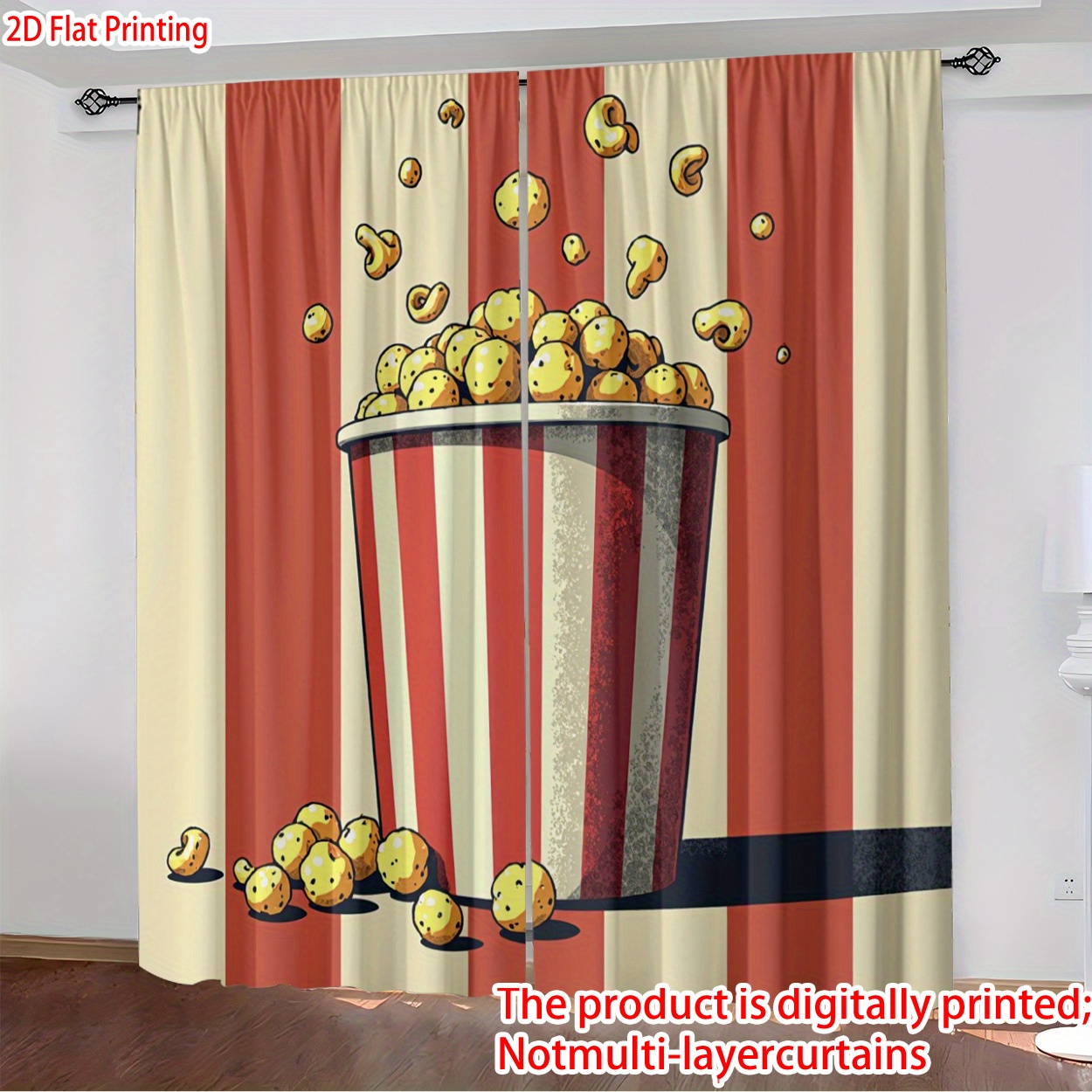 3D Popcorn Bucket Curtain, Ret - Home Cinema Kids review and price
