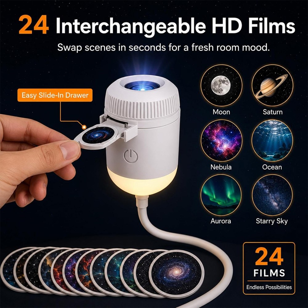 24 Slides Rotatable Galaxy Sta - Home Cinema Led Projector review and price