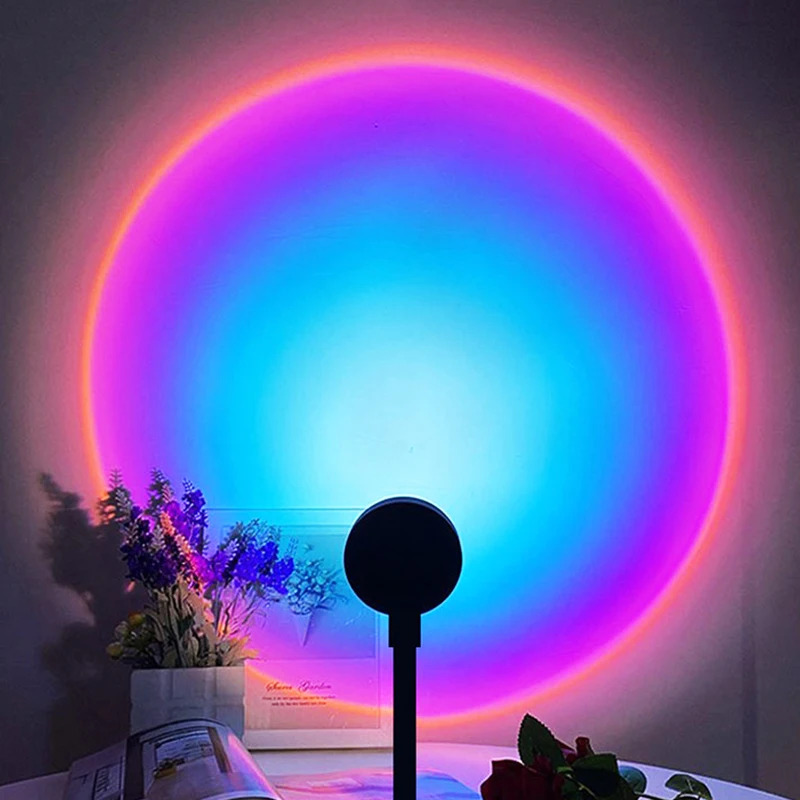 1-4pcs Sunset Lamp LED Rainbow - Home Cinema Led Projector review and price