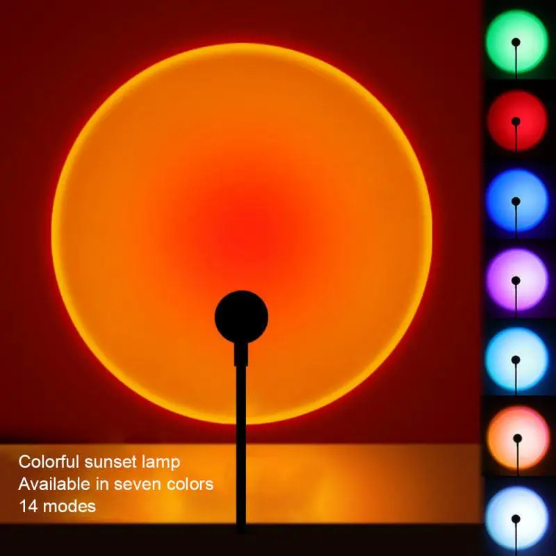 1-4pcs Sunset Lamp LED Rainbow - Home Cinema Led Projector review and price