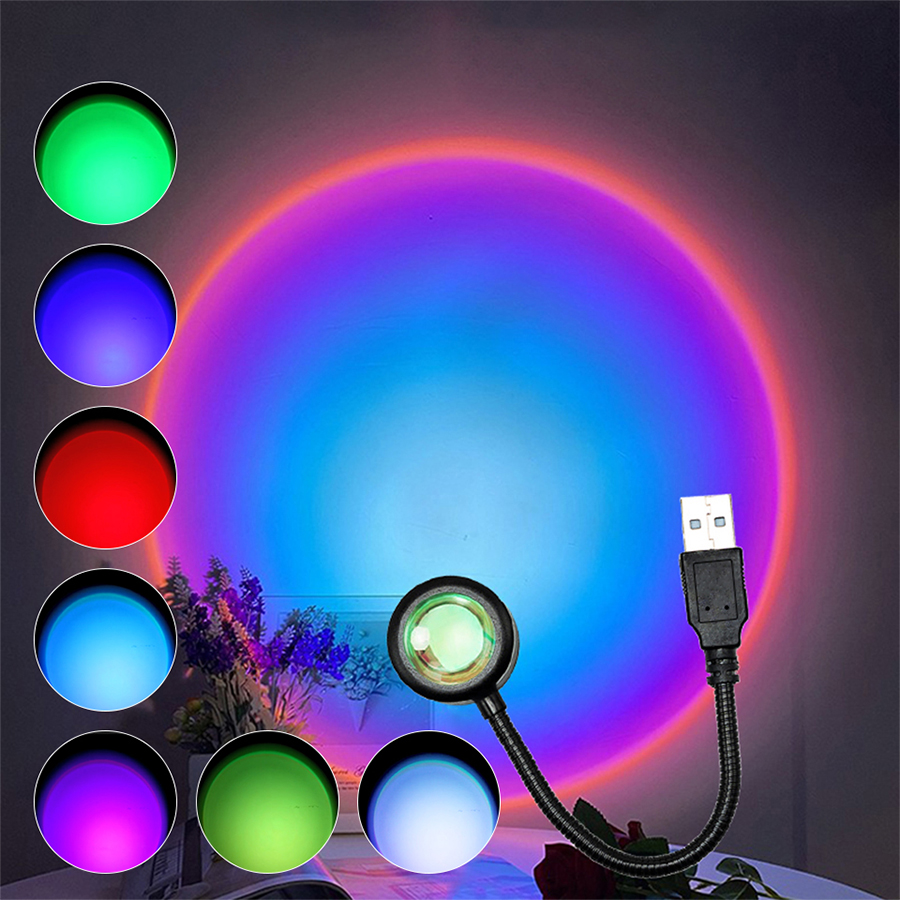 USB LED Sunset Lamp Projector  - Home Cinema Led Projector review and price
