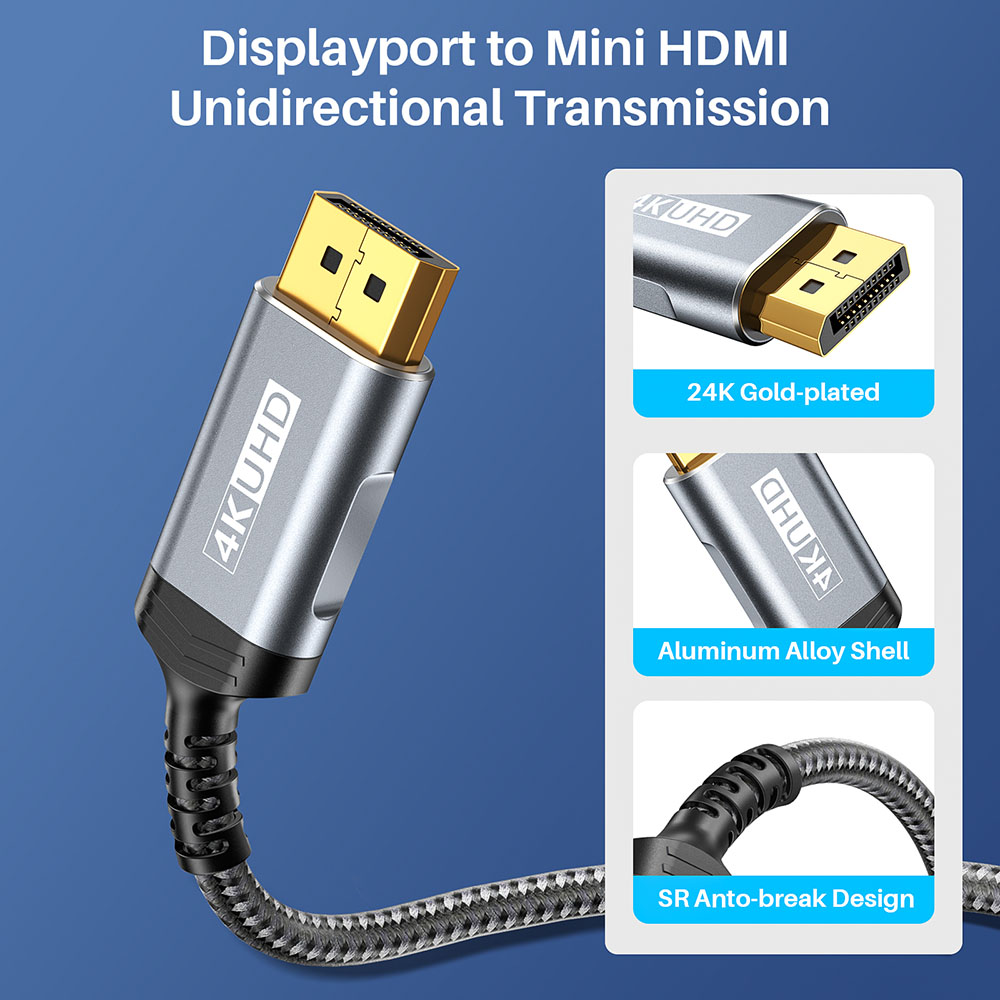 DisplayPort To Mini HDMI Cable - Home Cinema Projector 4K review and price