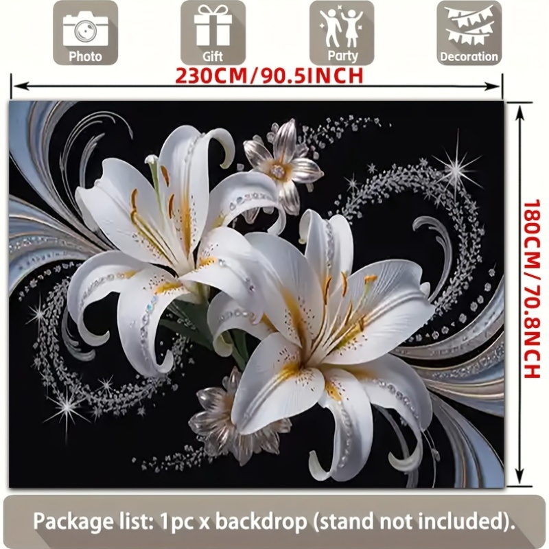 Luxurious White Lilies Floral  - Home Cinema Wall review and price