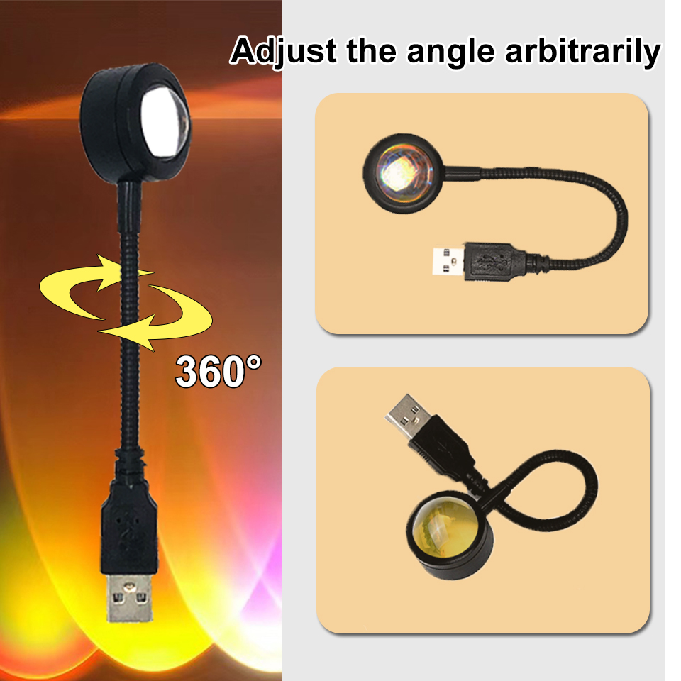 1x USB Sunset Lamp LED Rainbow - Home Cinema Led Projector review and price