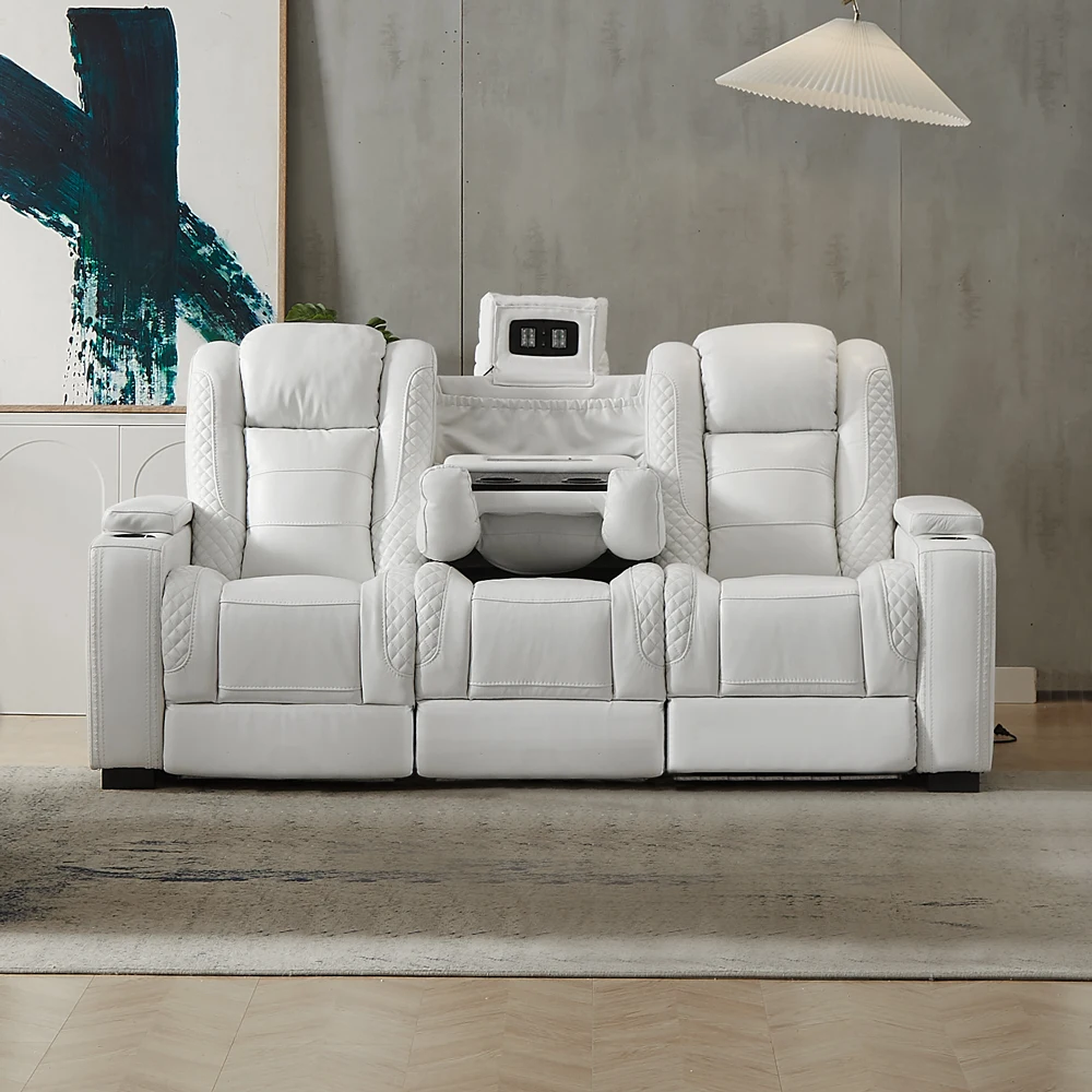 Luxury Power Recliner White Le - Home Cinema Luxury review and price
