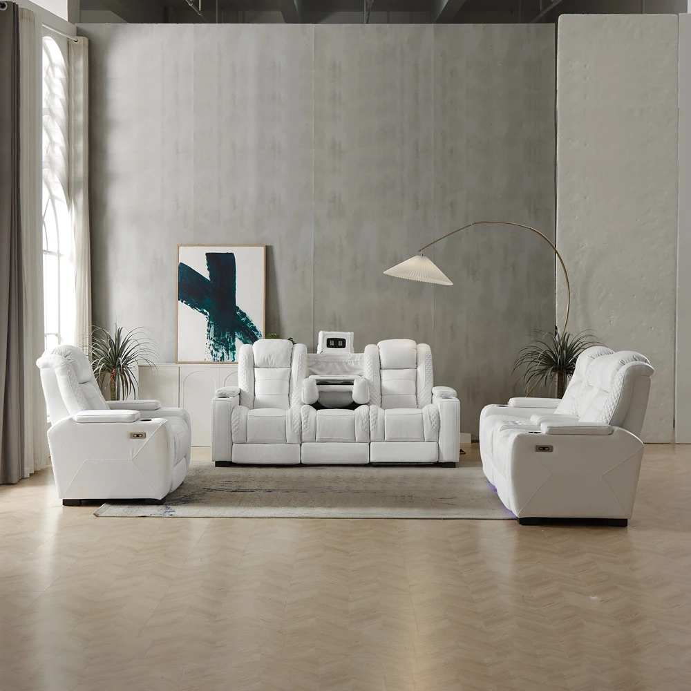 Luxury Power Recliner White Le - Home Cinema Luxury review and price