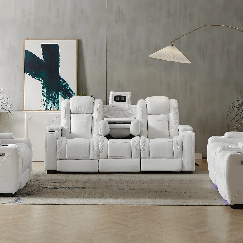 Luxury Power Recliner White Le - Home Cinema Luxury review and price