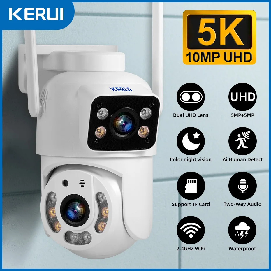 KERUI Dual Lens HD 10MP 5K PTZ - Home Cinema Outdoor review and price