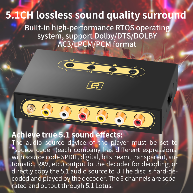 DA720 5.1CH Audio Decoder Blue - Surround Sound Decoder review and price