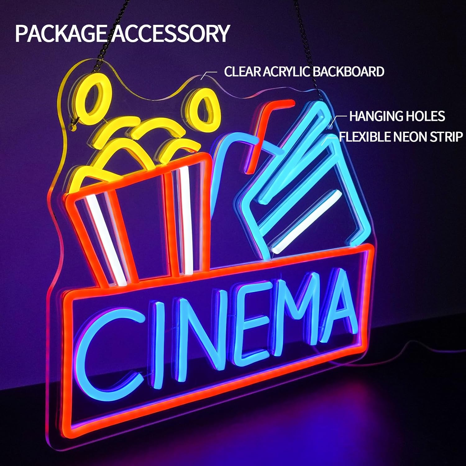 Cinema Neon Sign USB Powered L - Home Cinema Outdoor review and price