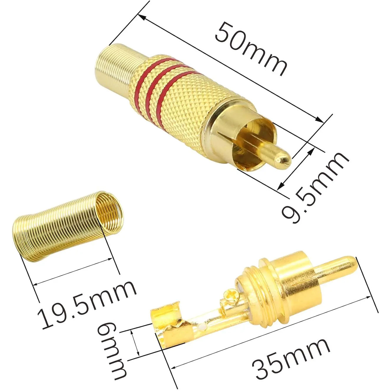 4PCS RCA Plug Gold Plated Sold - Home Cinema Hall review and price